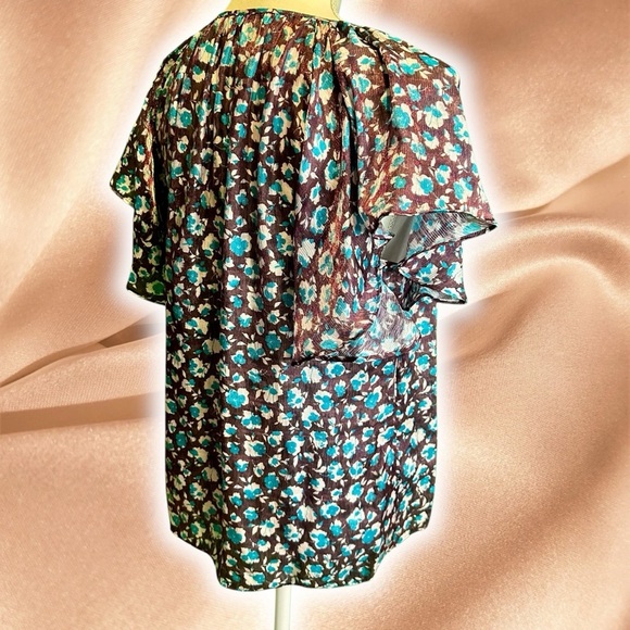 NWT Ramy Brook NY ‘Sidney’ Tie Neck Silk-Blend Top in “Roco” Floral Size Small - Picture 11 of 16